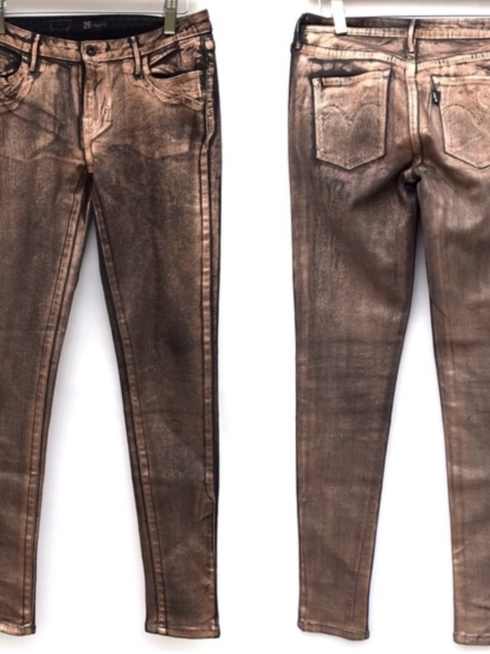 LEVI’S Jeans Copper Metallic coated Stretch SKINNY Jeans